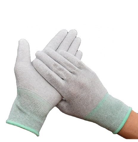 LN-1588003 Grauer Carbon-Handschuh ESD-Arbeitshandschuh mit Aufdruck